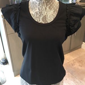 Veronica Beard Black Long Sleeve Top